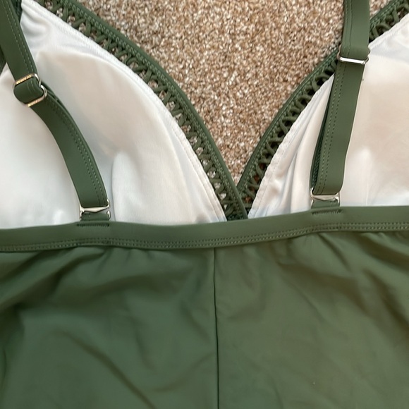 Olive green one piece bathing suit - Picture 3 of 3